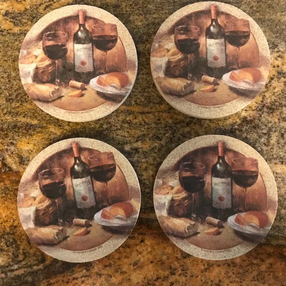 Thirstystone Dining Thirstystone Sandstone Wine Themed Coasters